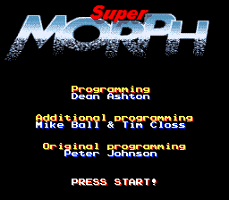 Super Morph Title Screen